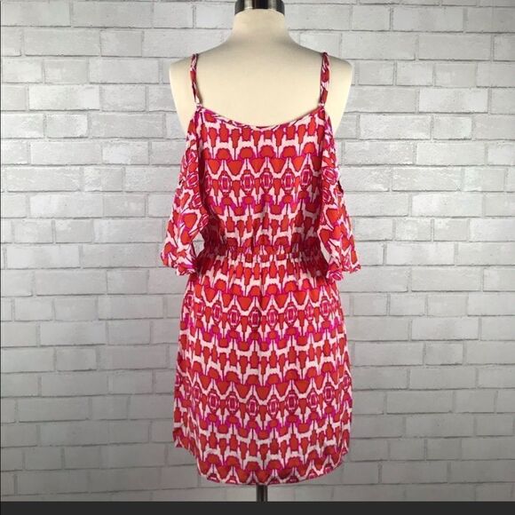 ALICE & TRIXIE  Batik  pink orange white print Party Dress Small - Picture 2 of 8